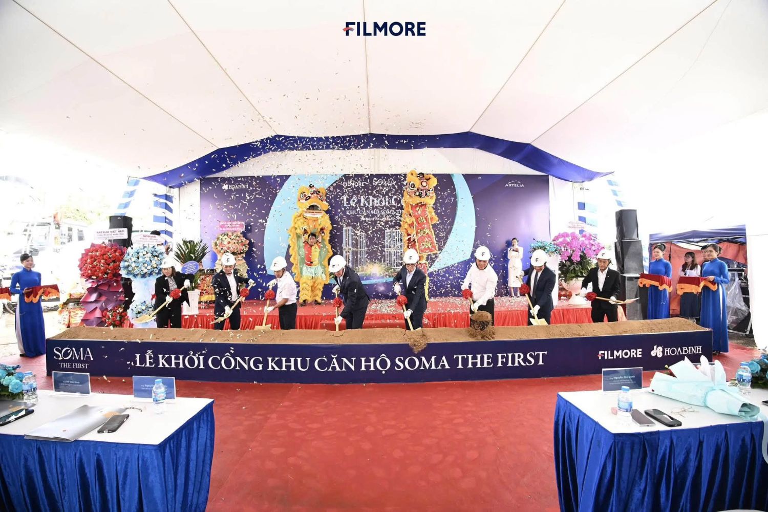 Nghi thức động thổ và múa lân tại lễ khởi công khu căn hộ SOMA The First ngày 30/9/2026