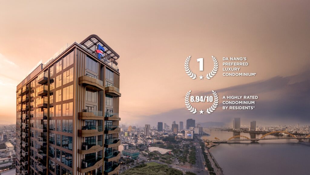 Tòa tháp The Filmore Đà Nẵng nhìn từ trên cao tại thành phố Đà Nẵng