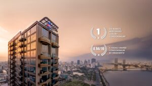 Tòa tháp The Filmore Đà Nẵng nhìn từ trên cao tại thành phố Đà Nẵng