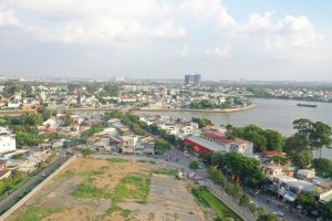 Toàn cảnh khu đất ven sông tại Biên Hòa nhìn từ trên cao, khu vực dự kiến triển khai dự án SOMA The First